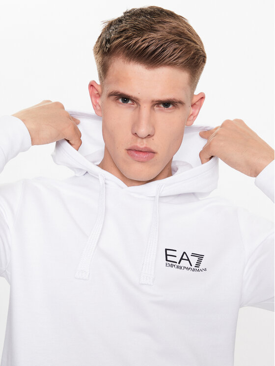 EA7 Emporio Armani EA7 Emporio Armani Džemperis ar kapuci 8NPM18 PJ05Z 1101 Balts Regular Fit