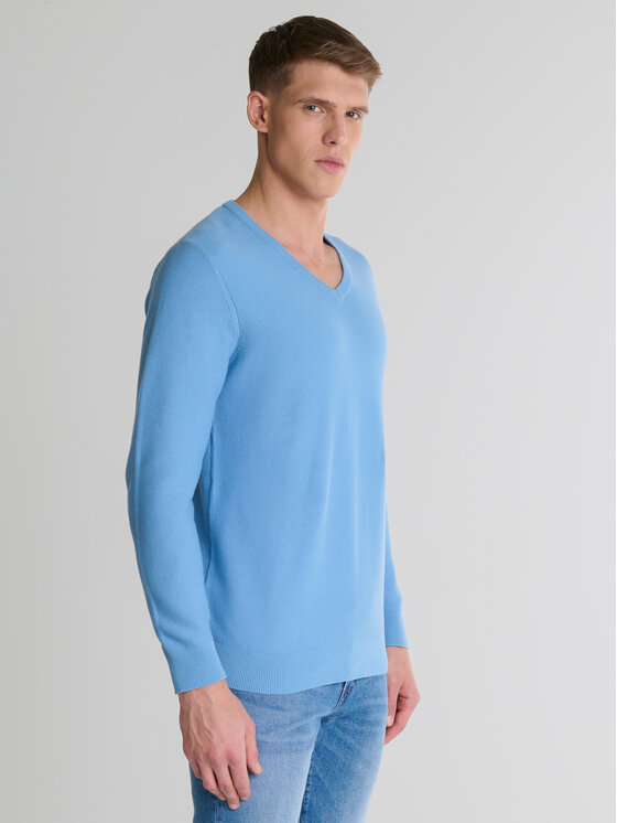 BIG STAR BIG STAR Sweter VASONITEX Niebieski Basic Fit