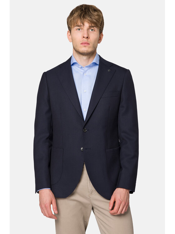 Lancerto Lancerto Marynarka Bafra MA073223000002 Granatowy Slim Fit