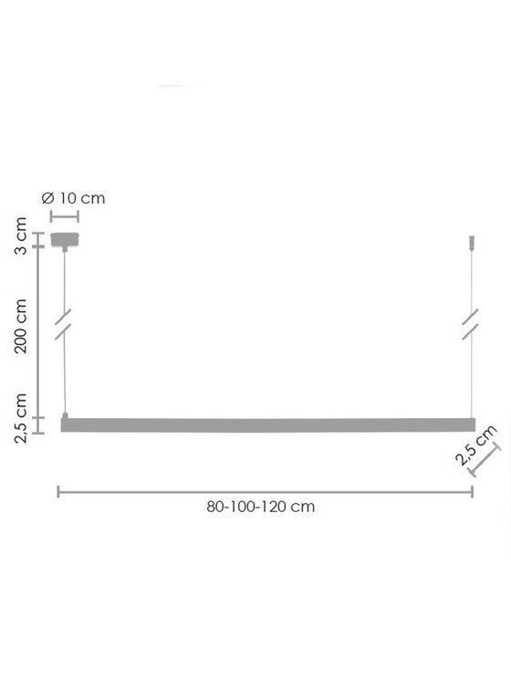 MIAhome MIAhome Lampa wisząca BEAM-100 LED tytan 100 cm Czarny