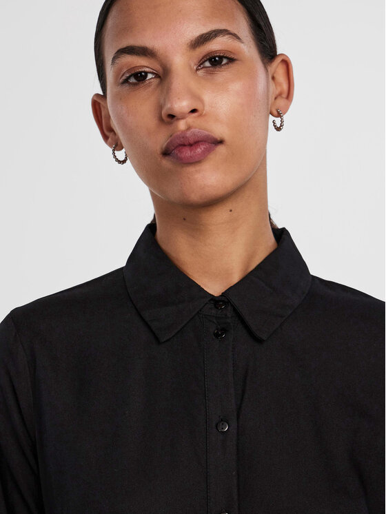Pieces Pieces Rochie tip cămașă 17140732 Negru Regular Fit