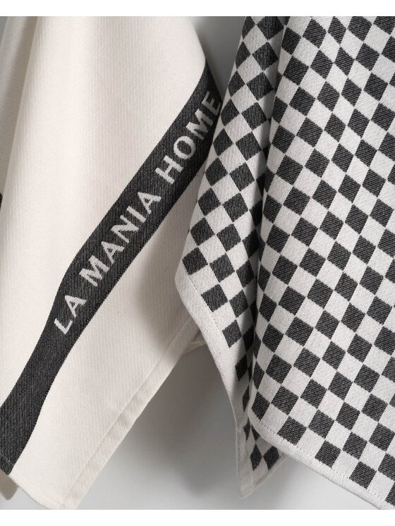 La Mania La Mania Komplet ręczników kuchennych Classy Black 2 szt. Czarny