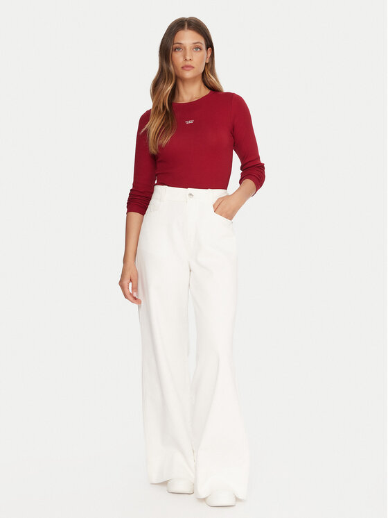 Guess Jeans Guess Jeans Блузка W5BP01 KA0H1 Червоний Slim Fit