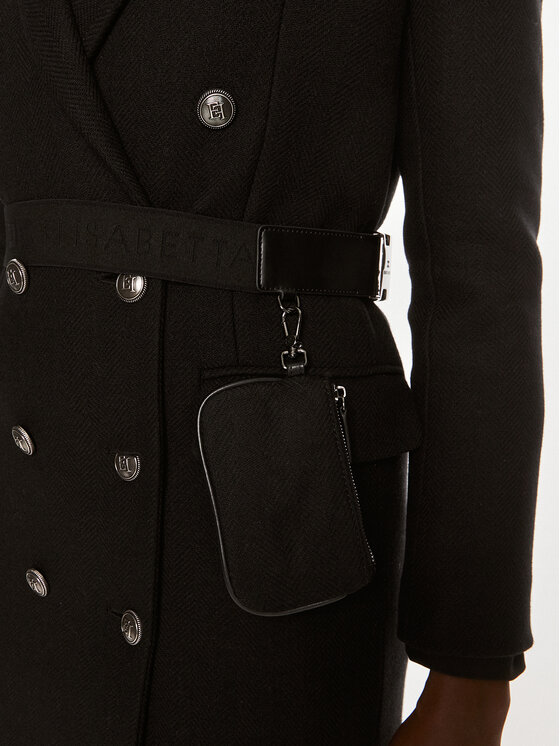 Elisabetta Franchi Elisabetta Franchi Übergangsmantel CP-002-46E2-V1000 Schwarz Regular Fit