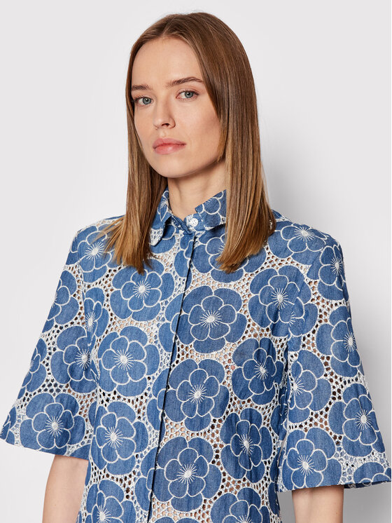 Vestito chemisier Demy F22100079 Blu Regular Fit