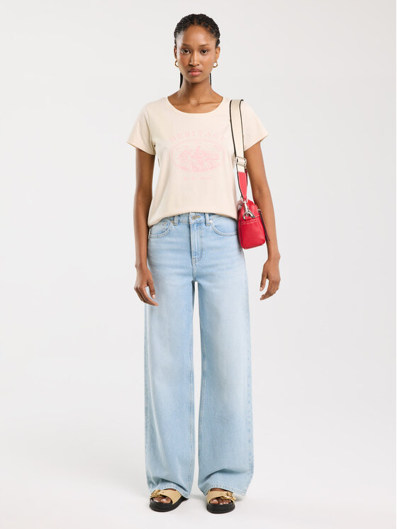 BIG STAR BIG STAR T-Shirt ALOTA Kremowy Basic Fit