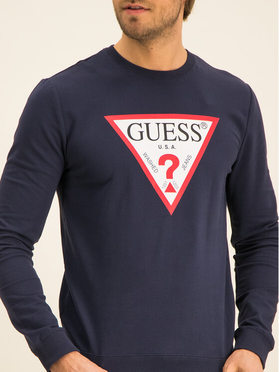 Guess Guess Džemperis M01Q37 K6ZS0 Tamsiai mėlyna Slim Fit