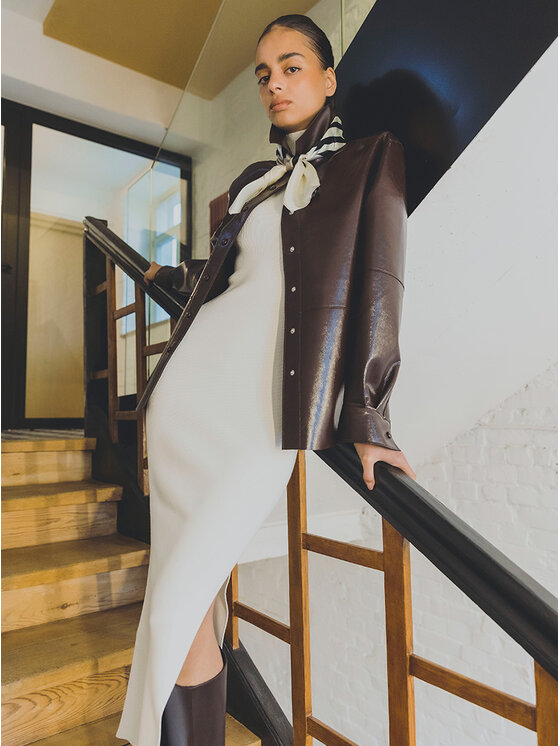 ALLORA BE UNIQUE ALLORA BE UNIQUE Foulard z jedwabiu Beige