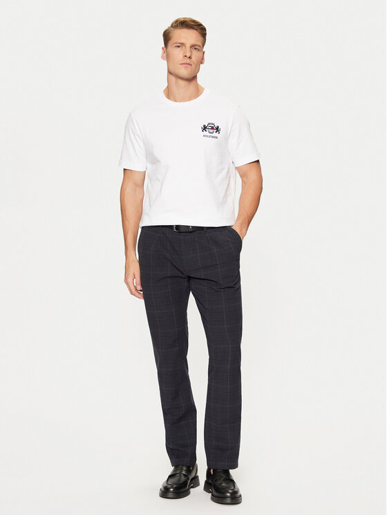 Tommy Hilfiger Tommy Hilfiger Chino nohavice MW0MW37726 Tmavomodrá Tapered Fit