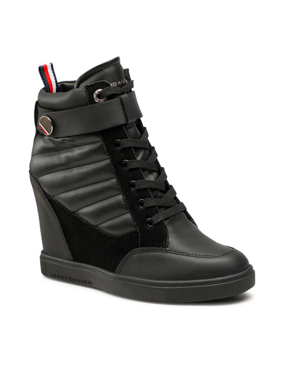 Tommy Hilfiger Sneakers Wedge Sneaker Boot FW0FW06752 Negru Boot imagine noua