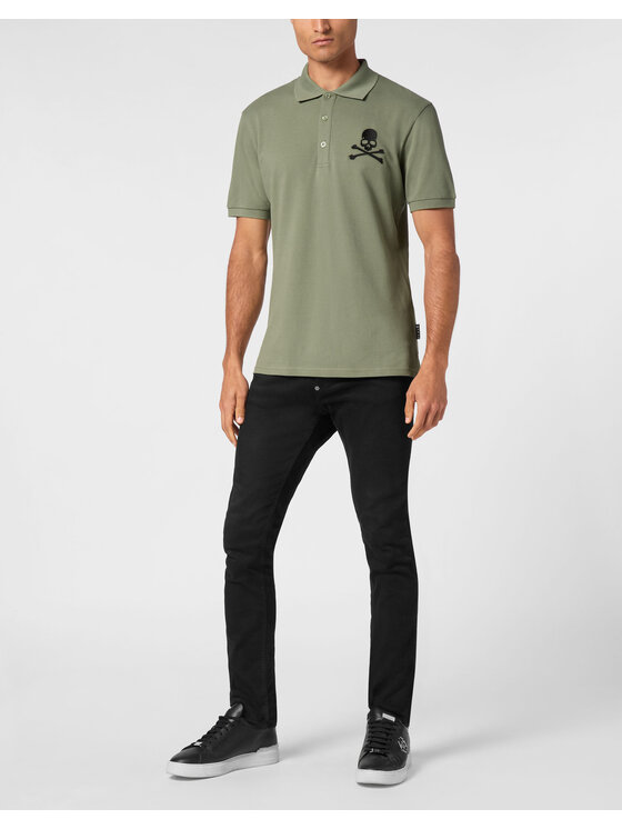 PHILIPP PLEIN PHILIPP PLEIN Polokošeľa 9407 Zelená Slim Fit