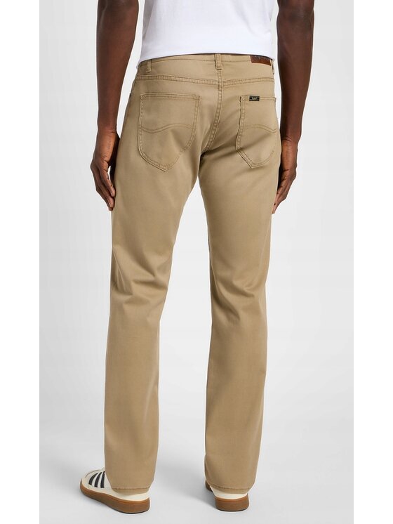 Lee Lee Spodnie materiałowe Straight Fit XM Extreme Motion MVP Beżowy Tapered Fit