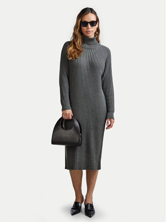 YAS YAS Úpletové šaty Mavi 26028660 Šedá Regular Fit