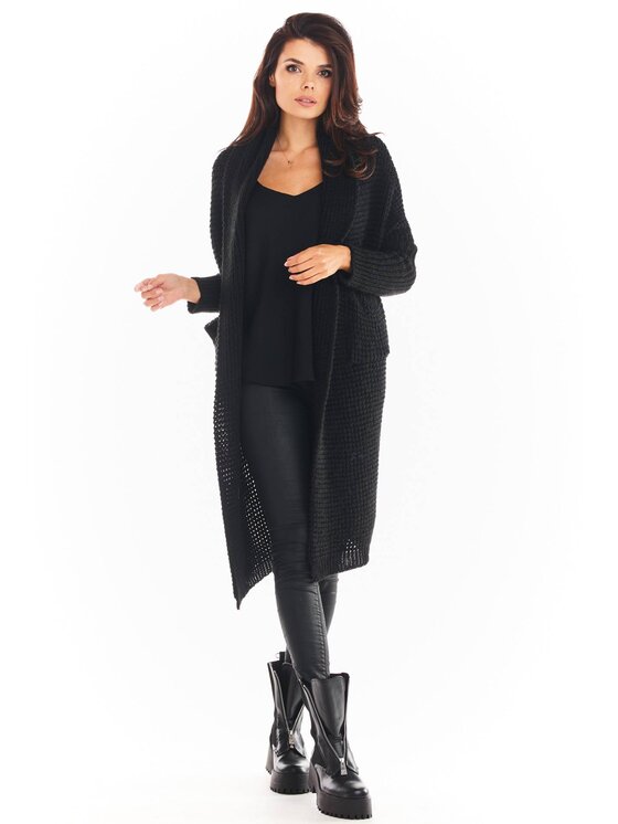 Awama Awama Cardigan A391 Nero Basic Fit