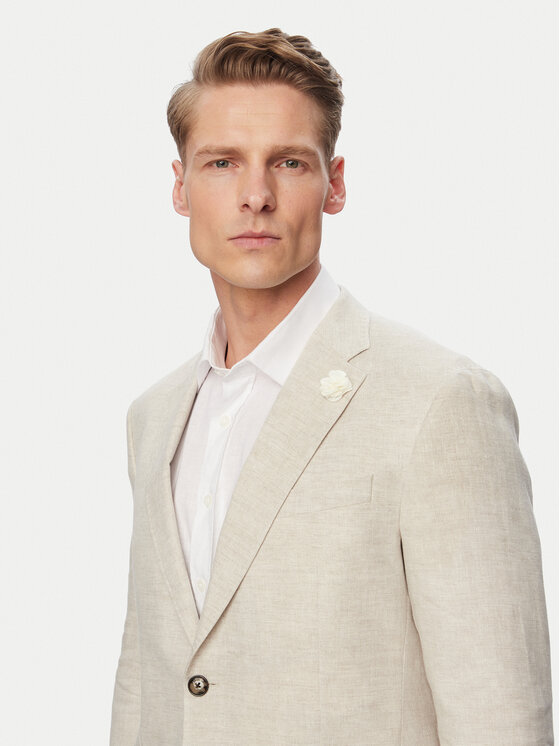 JOOP! JOOP! Švarkas Hoverest 30102592 Šviesiai smėlinė Slim Fit