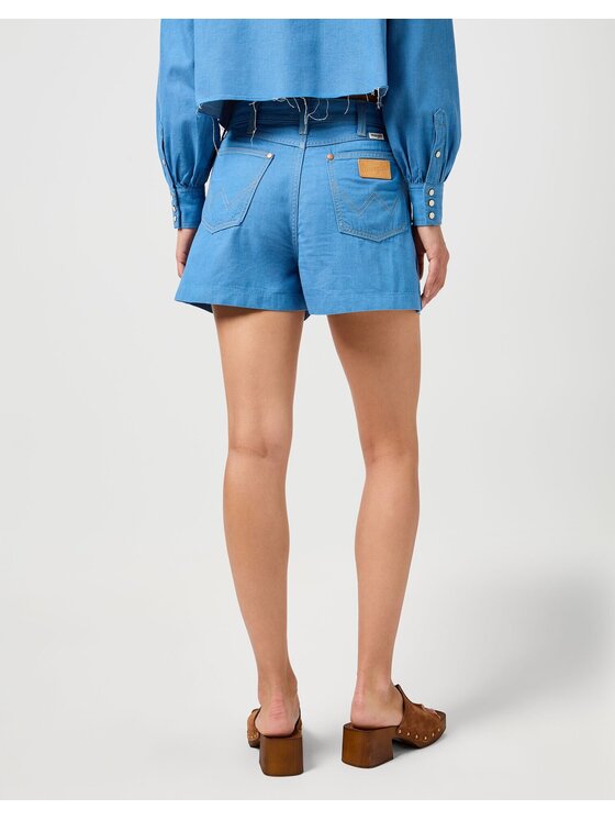 Wrangler Wrangler Szorty PLEATED SHORT COTTON Niebieski Loose Fit