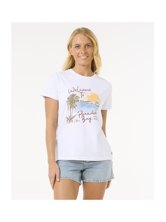 Rip Curl Rip Curl T-Shirt Paradise Bay Standard Tee Biały Standard Fit