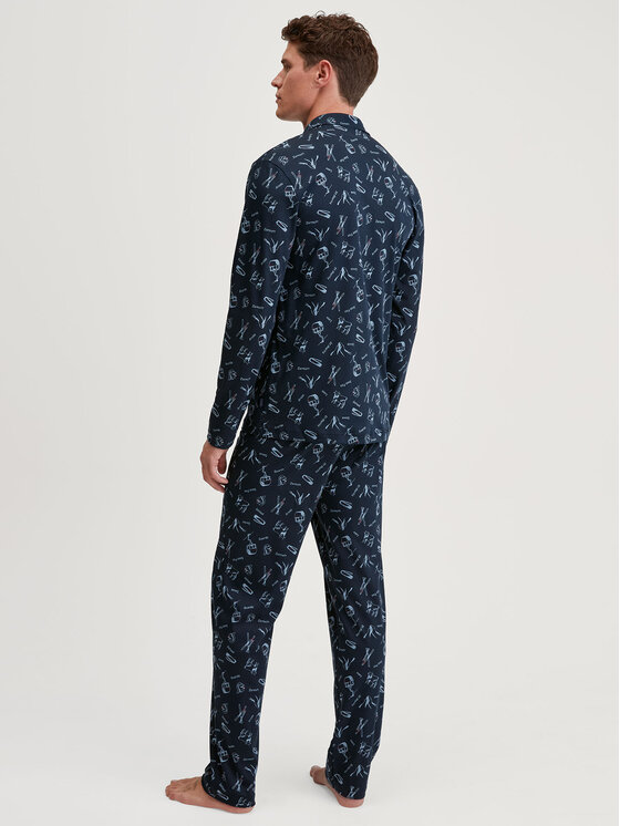 Calida Calida Pyžamo 44282 Tmavomodrá Regular Fit