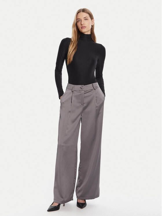 Rinascimento Rinascimento Панталони тип палацо CFC0124993003 Сив Wide Leg