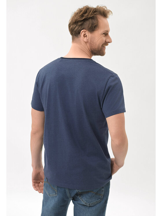 Volcano Volcano T-Shirt T-ENDE Granatowy Regular Fit