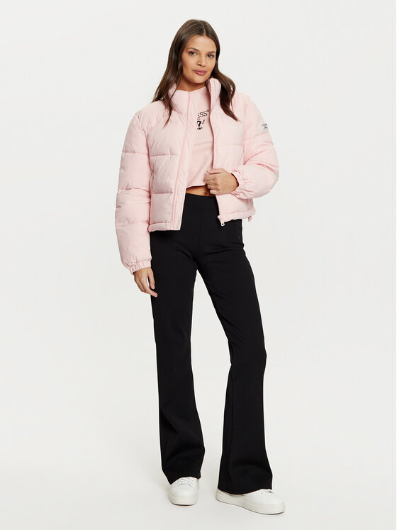 Guess Jeans Guess Jeans Μπουφάν μεταβατικό W4BL20 WGII2 Ροζ Regular Fit