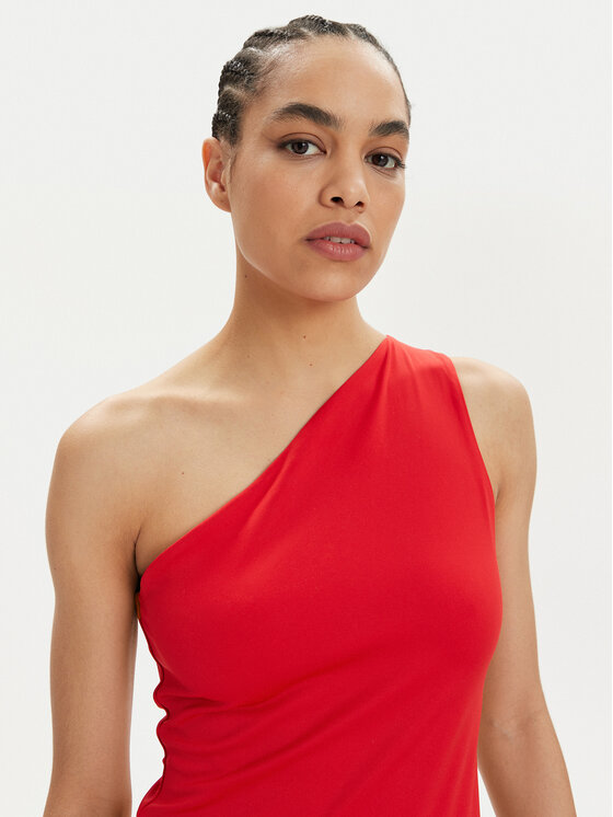 Tommy Jeans Tommy Jeans Rochie de vară DW0DW17947 Roșu Slim Fit