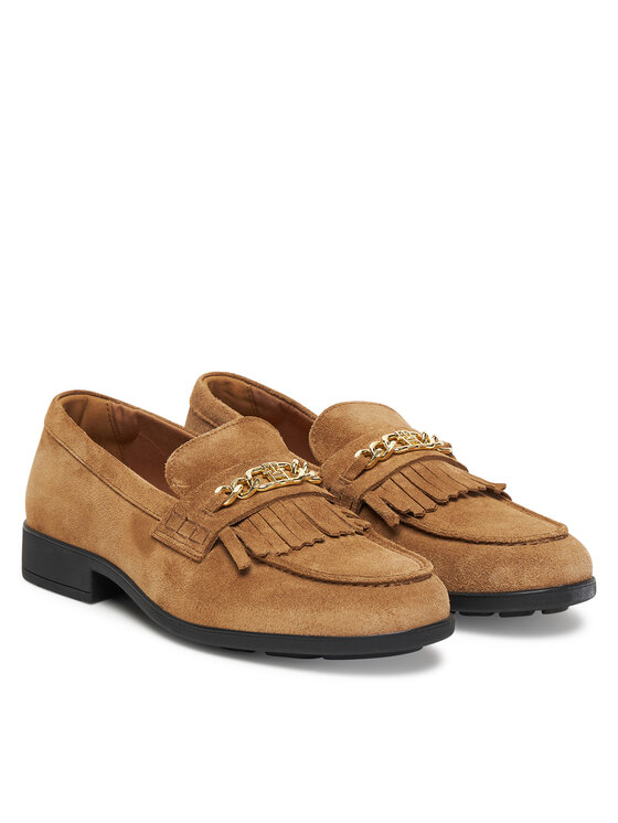 Tommy Hilfiger Tommy Hilfiger Čevlji brez vezalk Chain Fringe FW0FW08972 Rjava