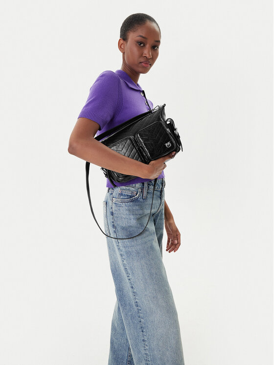 PINKO PINKO Kabelka Cargo Camera Bag Al 25-25 PLTT 105110 A2JC Čierna