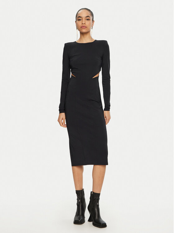 Patrizia Pepe Patrizia Pepe Koktejlové šaty 8A1454/JZ26-K103 Černá Slim Fit