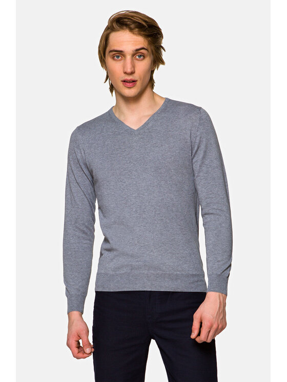 Lancerto Lancerto Sweter Robin Szary Regular Fit