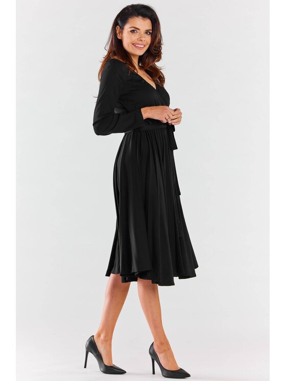 Awama Awama Letné šaty A471 Čierna Basic Fit
