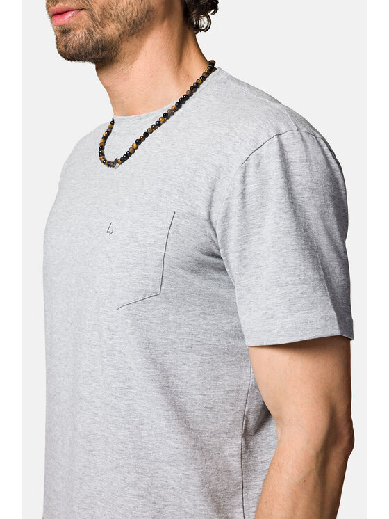 Lancerto Lancerto T-Shirt Roth TS073123000012 Szary Regular Fit