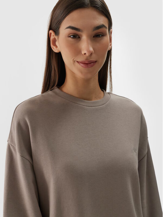 4F 4F Bluza 4FWAW24TSWSU1313 Brązowy Regular Fit