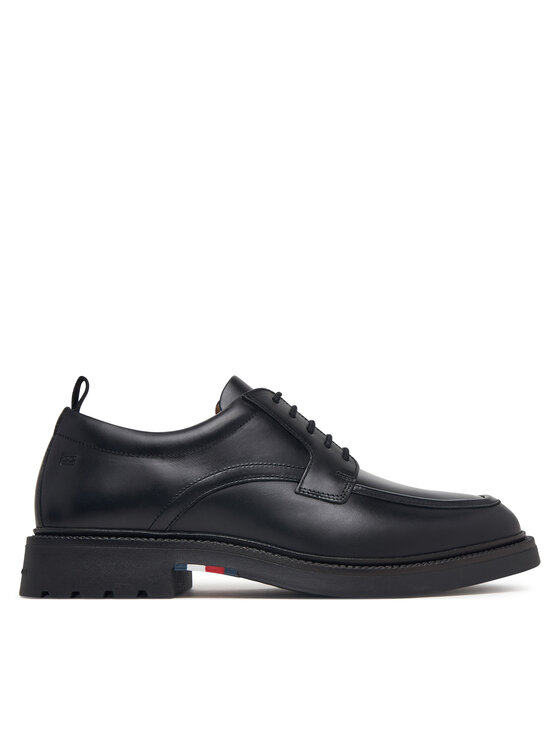 Tommy Hilfiger Nizki čevlji Corporate Casual Lth Deck Shoe FM0FM05979 Črna