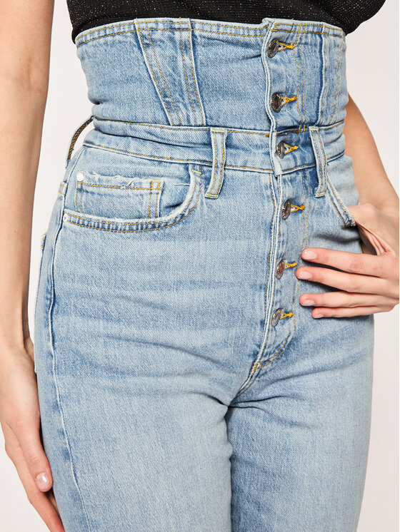 Guess Guess Slim Fit traperice Girl Pin Up W02A06 D3LD2 Plava Slim Fit