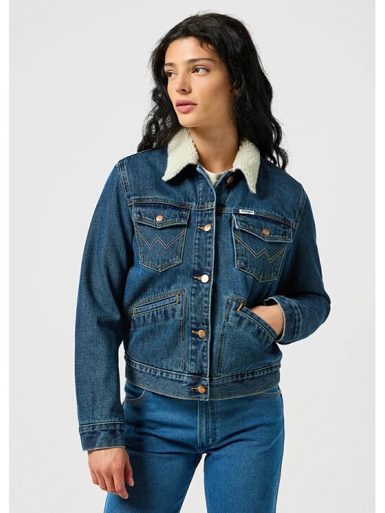 Wrangler Wrangler Giacca da donna HERITAGE SHERPA JACKET Blu Regular Fit