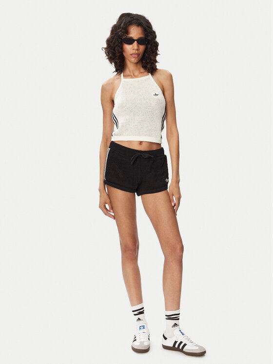 adidas adidas Top Knitted Crochet KC6485 Bianco Slim Fit