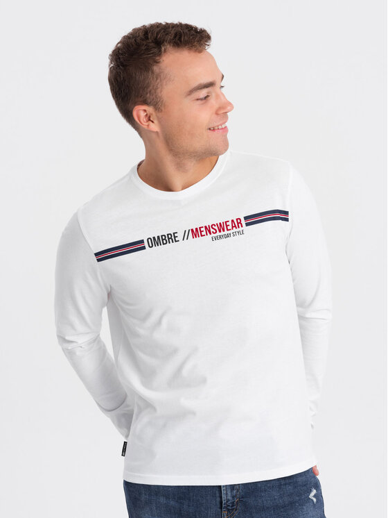 Ombre Ombre S dlouhým rukávem OM-LSPT-0119 Bílá Regular Fit