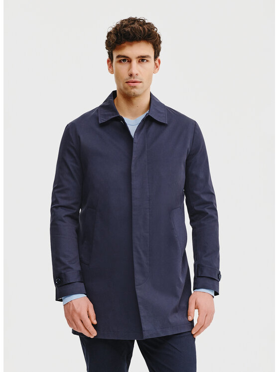 Pako Lorente Pako Lorente Płaszcz przejściowy P25SF-7X-001 Granatowy Classic Fit