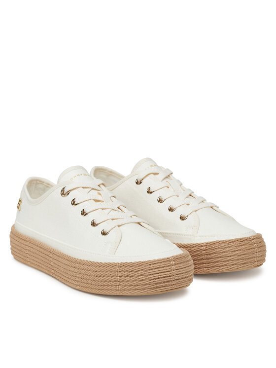 Tommy Hilfiger Tommy Hilfiger Espadrile Vulc Espadrille Sneaker FW0FW08404 Alb