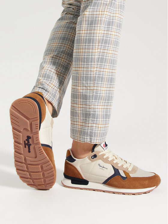 Pepe Jeans Pepe Jeans Sneakersy Brit Mix M PMS40006 Hnedá