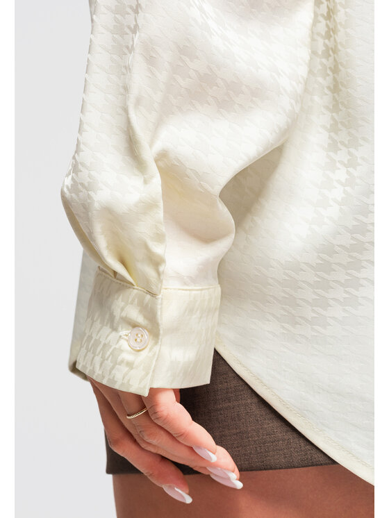 Ombre Ombre Koszula OW-SH-E0056 Kremowy Oversize