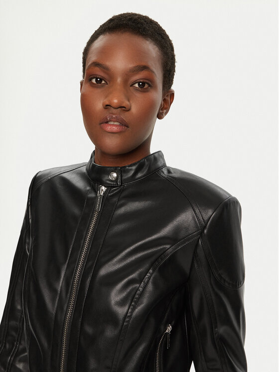 Marciano Guess Marciano Guess Lederjacke 5RGL12 7255A Schwarz Regular Fit
