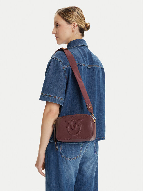 PINKO Torebka Carrie Camera Bag Classic PE 25 PLTT 104336 A29Q Bordowy