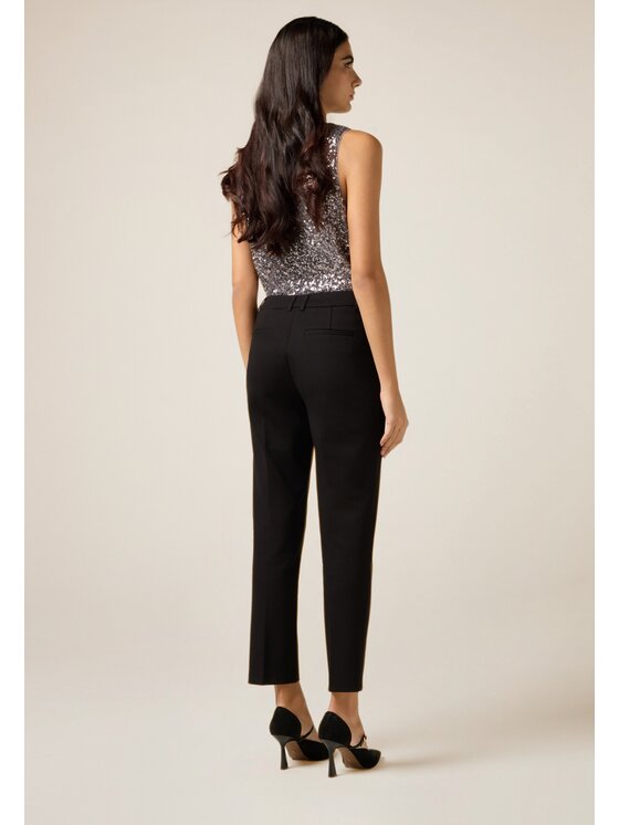 Oltre Oltre Pantaloni di tessuto P062R008826N033 Nero Regular Fit