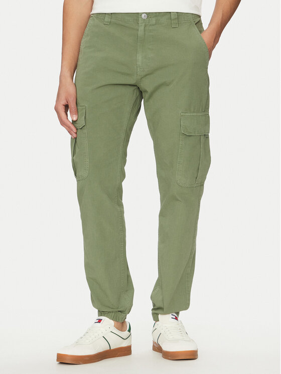 Tommy Jeans Jogger nohavice Ryan DM0DM20284 Zelená Regular Fit