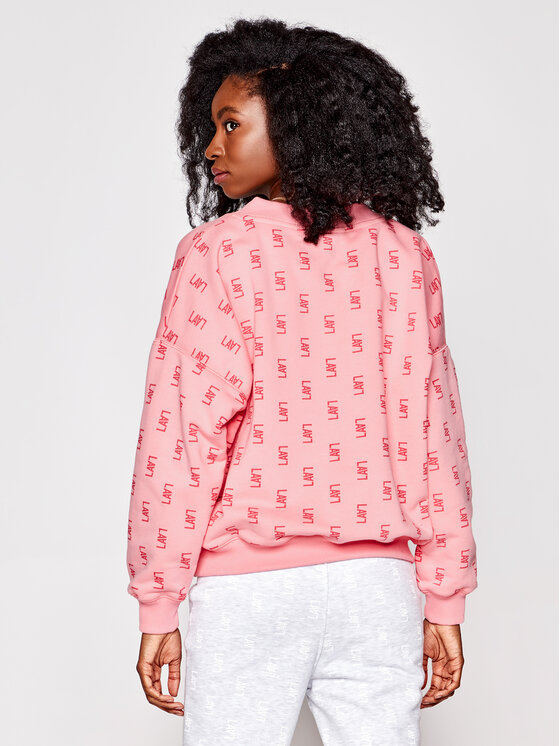 PLNY LALA PLNY LALA Pulóver Monogram 00008 Rózsaszín Baseball Fit