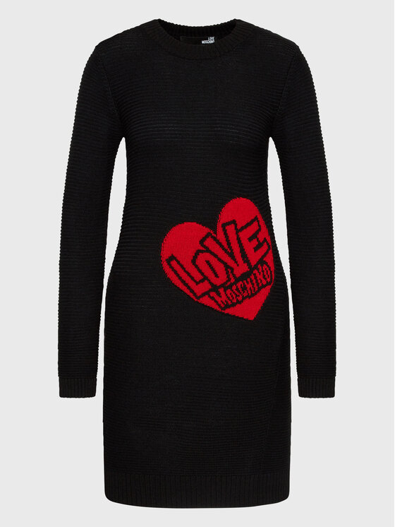 LOVE MOSCHINO LOVE MOSCHINO Φόρεμα υφασμάτινο WSE0810X A125 Μαύρο Regular Fit