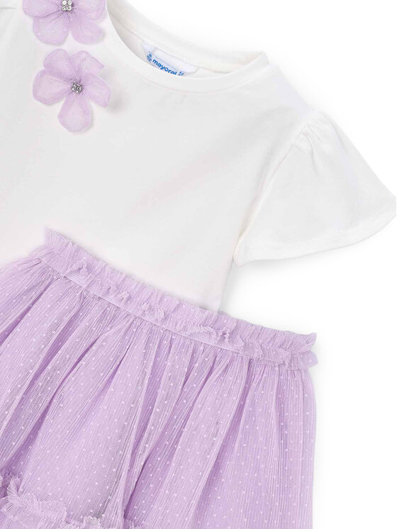 Mayoral Mayoral T-krekla un svārku komplekts 3946 Violets Regular Fit