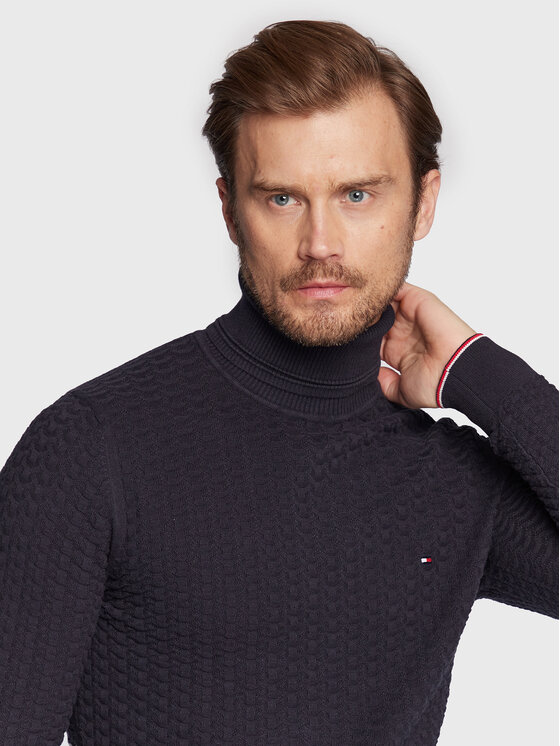 Tommy Hilfiger Tommy Hilfiger Dolcevita Exaggerated Structure MW0MW29109 Blu scuro Regular Fit